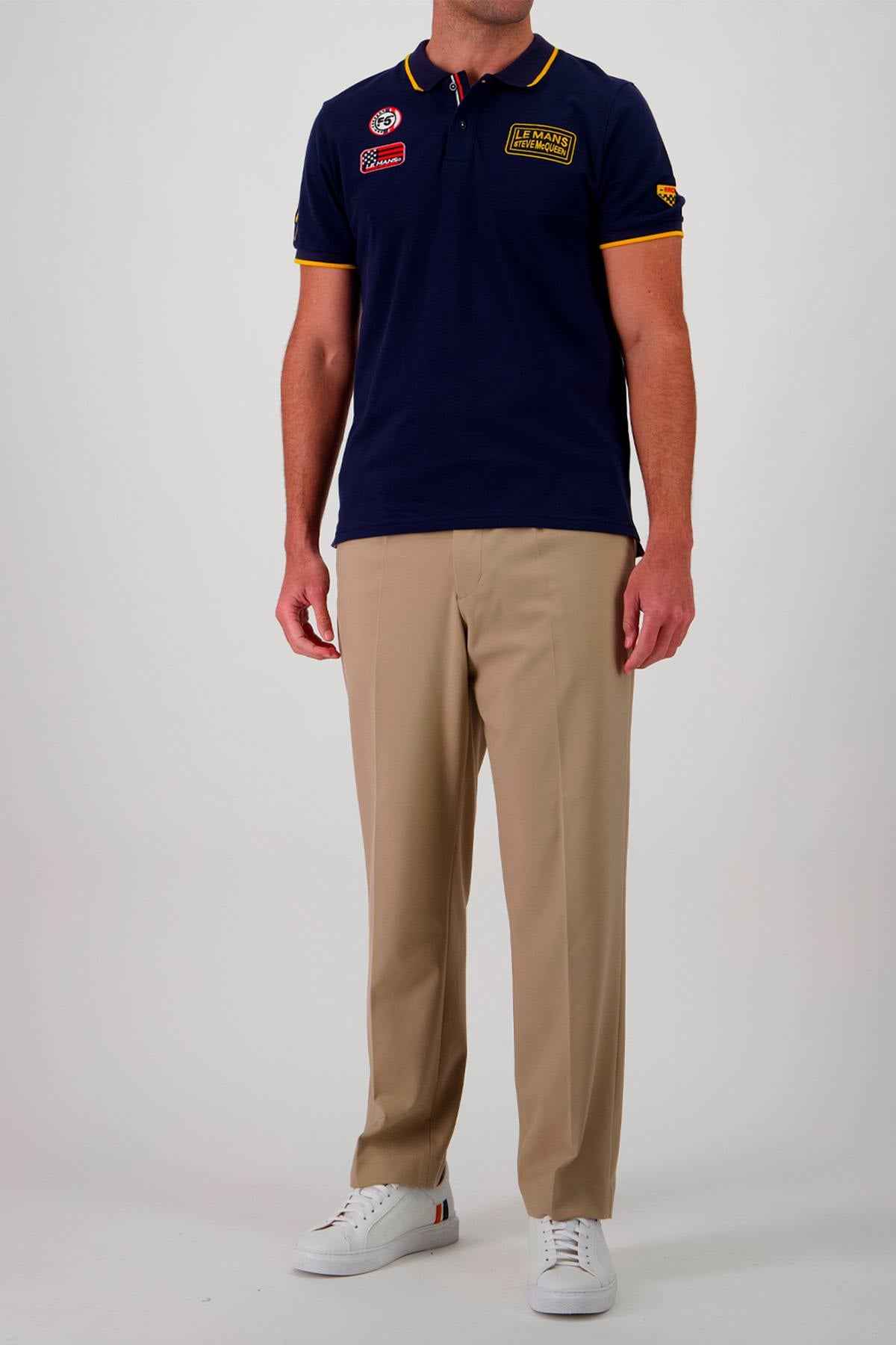 Navy blue Steve McQueen polo shirt with embroidery - Image n°2