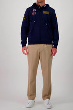 Navy blue Steve McQueen zip-up hoodie with embroidery - Image n°2