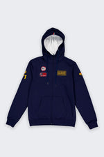 Navy blue Steve McQueen zip-up hoodie with embroidery - Image n°4