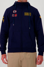 Navy blue Steve McQueen zip-up hoodie with embroidery - Image n°1