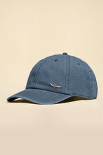 Blue cap with gold metal eagle - Image n°1
