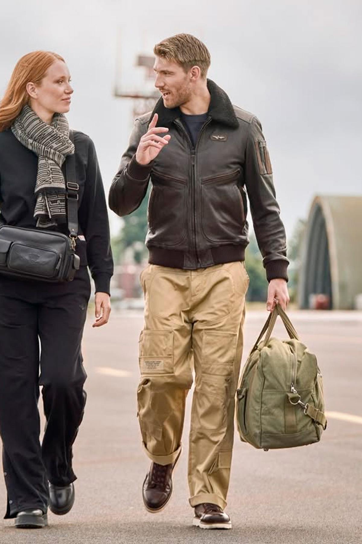 Vintage dark brown leather bomber jacket with back print - Image n°10