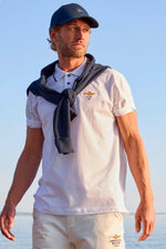 Men's Off-White Cotton Polo Shirt - Image n°1