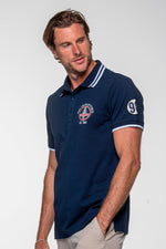 Shelby polo shirt in navy blue cotton - Image n°3
