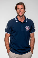 Shelby polo shirt in navy blue cotton - Image n°1