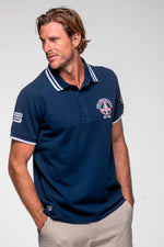 Shelby polo shirt in navy blue cotton - Image n°2