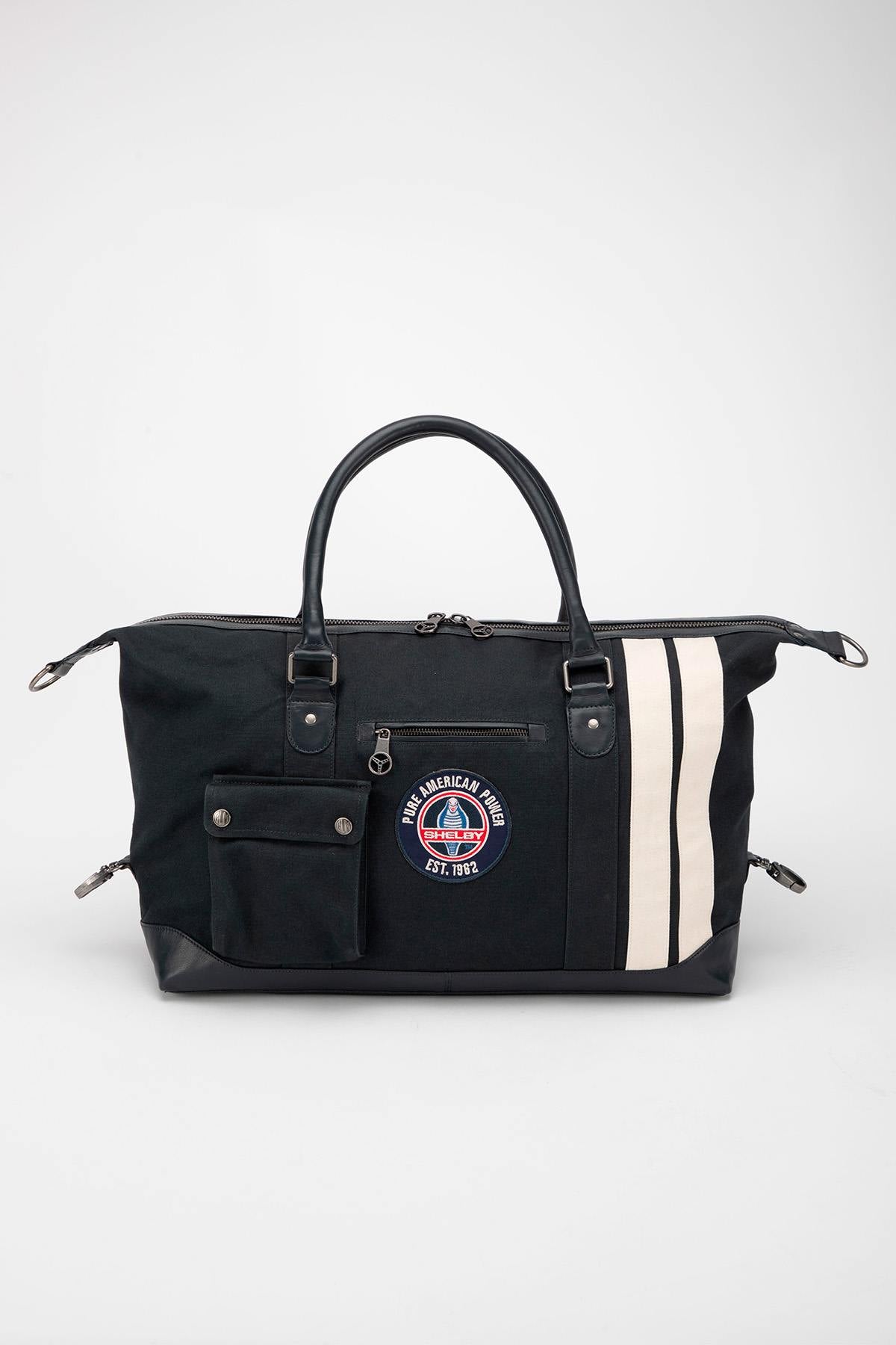 Navy blue canvas 48-hour travel bag - Image n°1