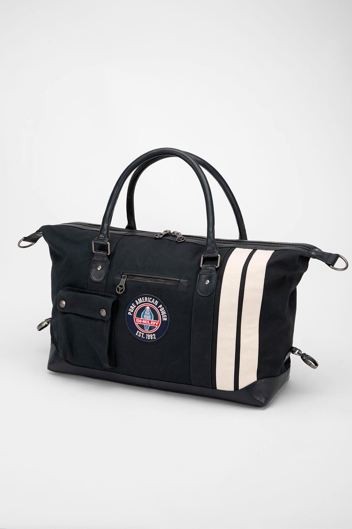 Navy blue canvas 48-hour travel bag - Image n°3