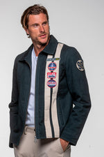 Navy blue canvas jacket with Shelby patches - Image n°3