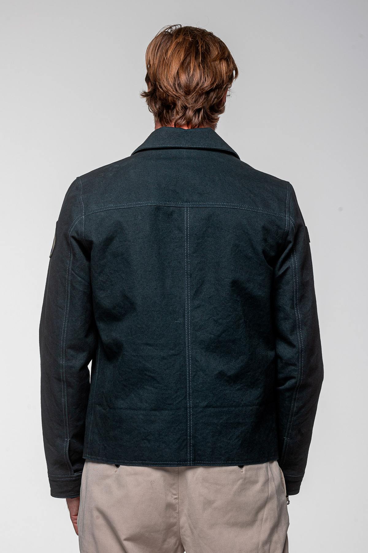 Navy blue canvas jacket with Shelby patches - Image n°4
