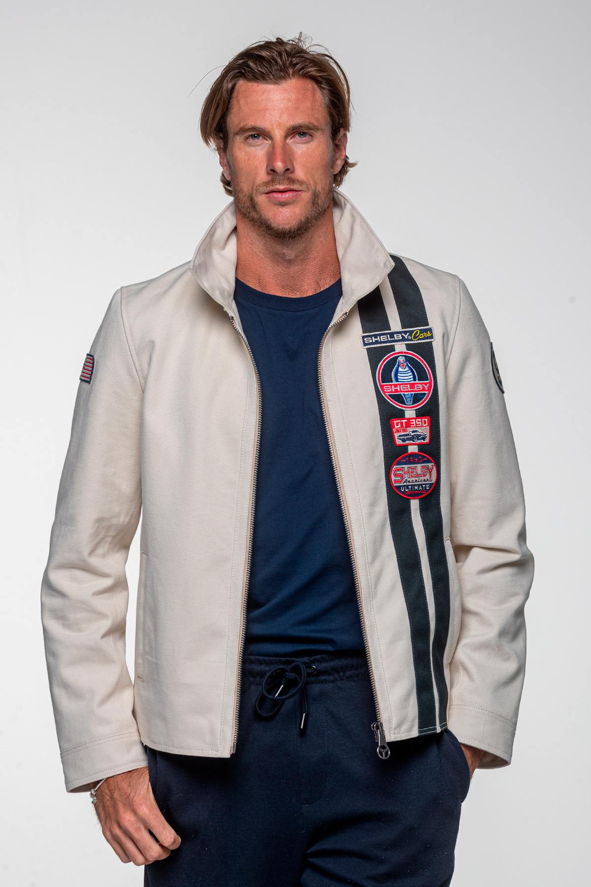 Off-white canvas jacket with Shelby patches - Image n°8