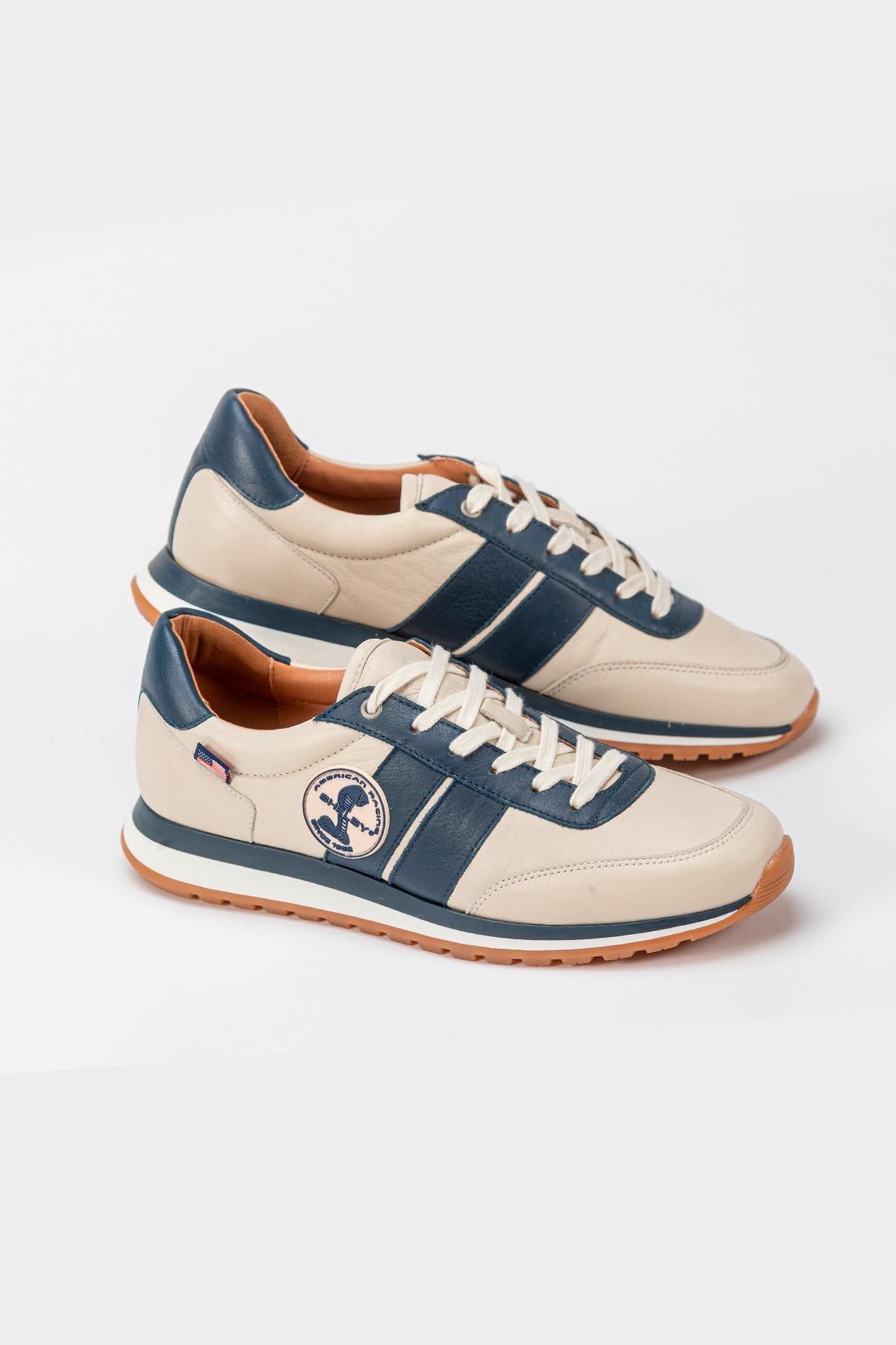 Shelby ecru leather sneakers - Image n°1
