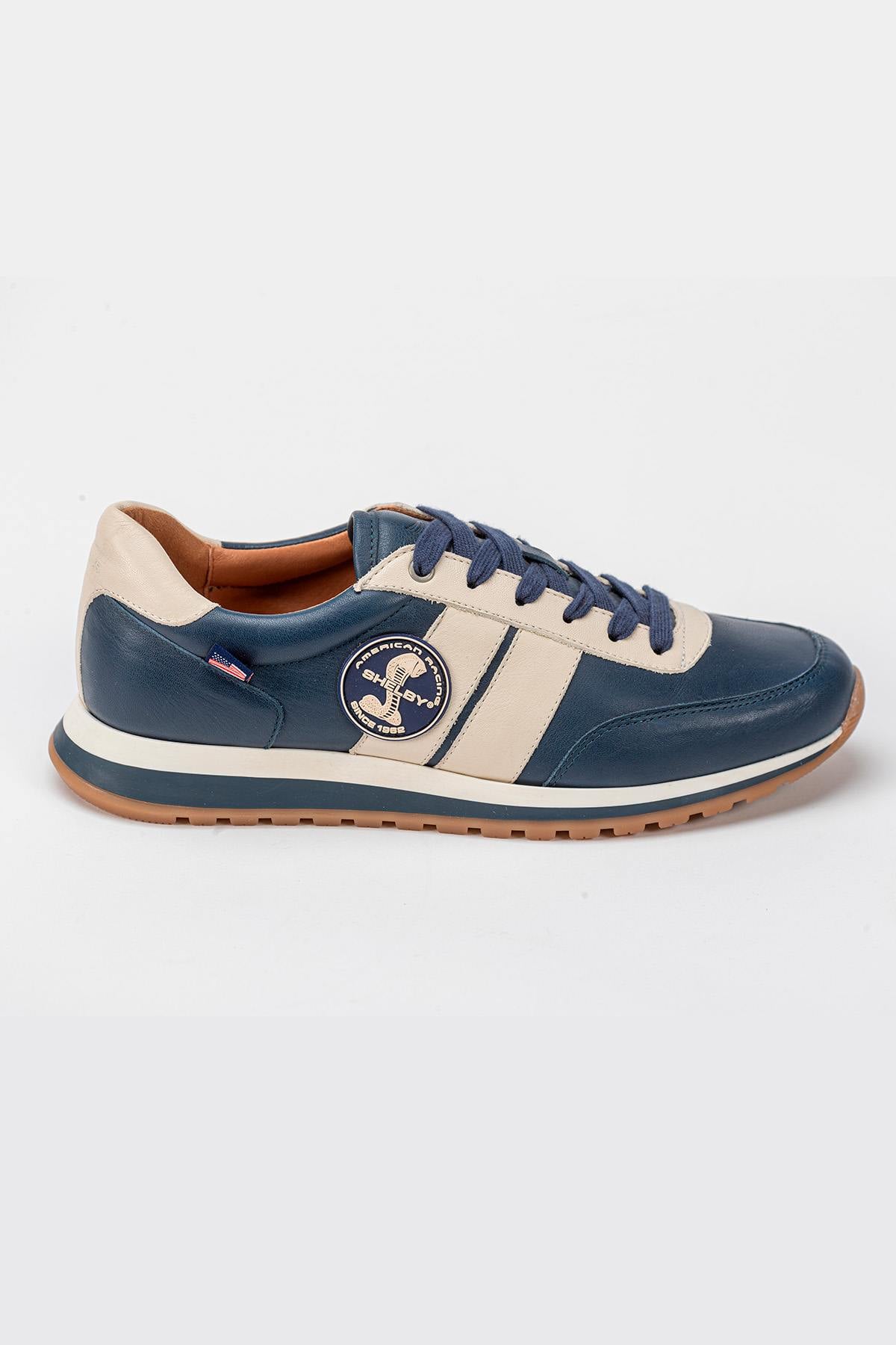 Shelby navy blue leather sneakers - Image n°2
