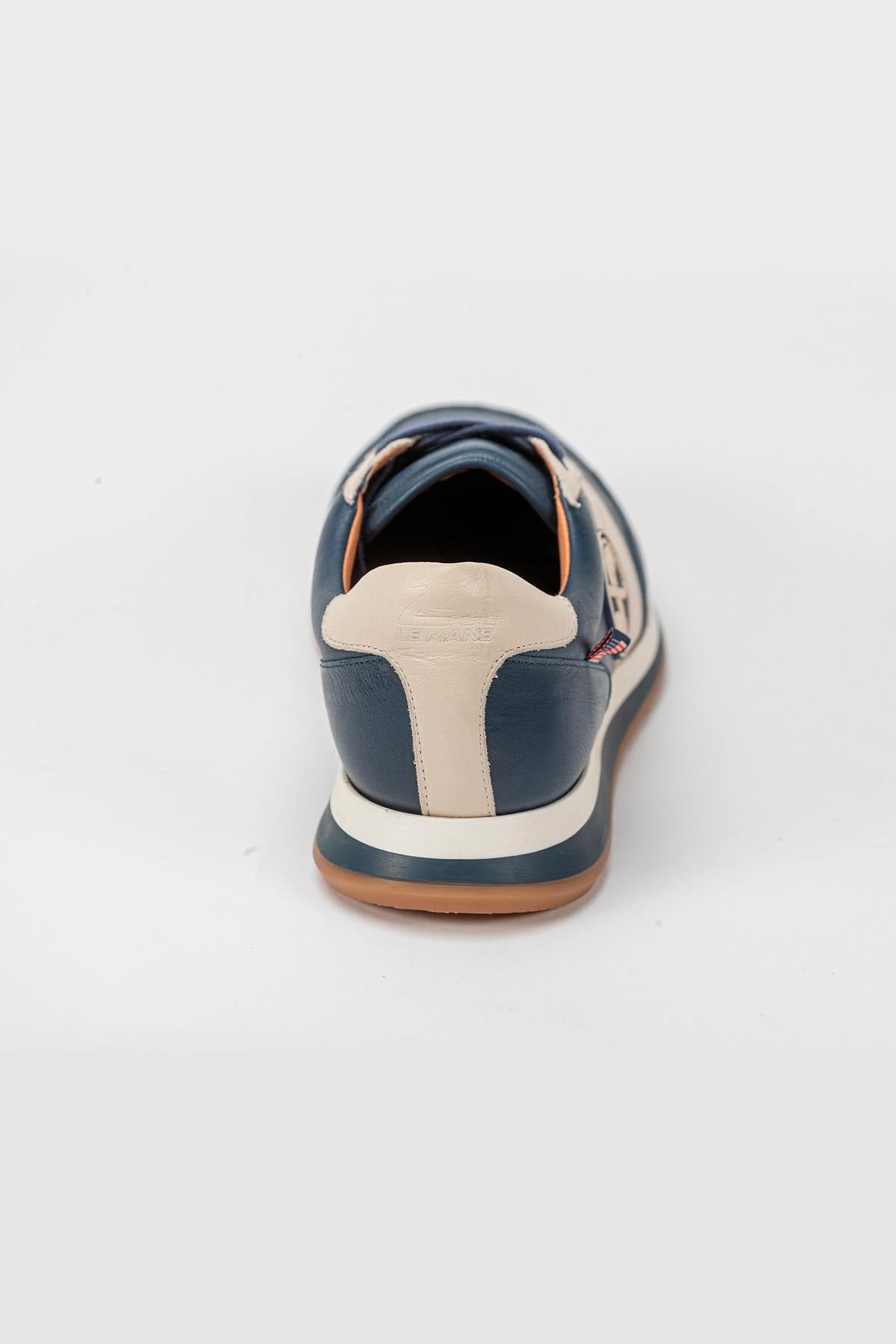 Shelby navy blue leather sneakers - Image n°5
