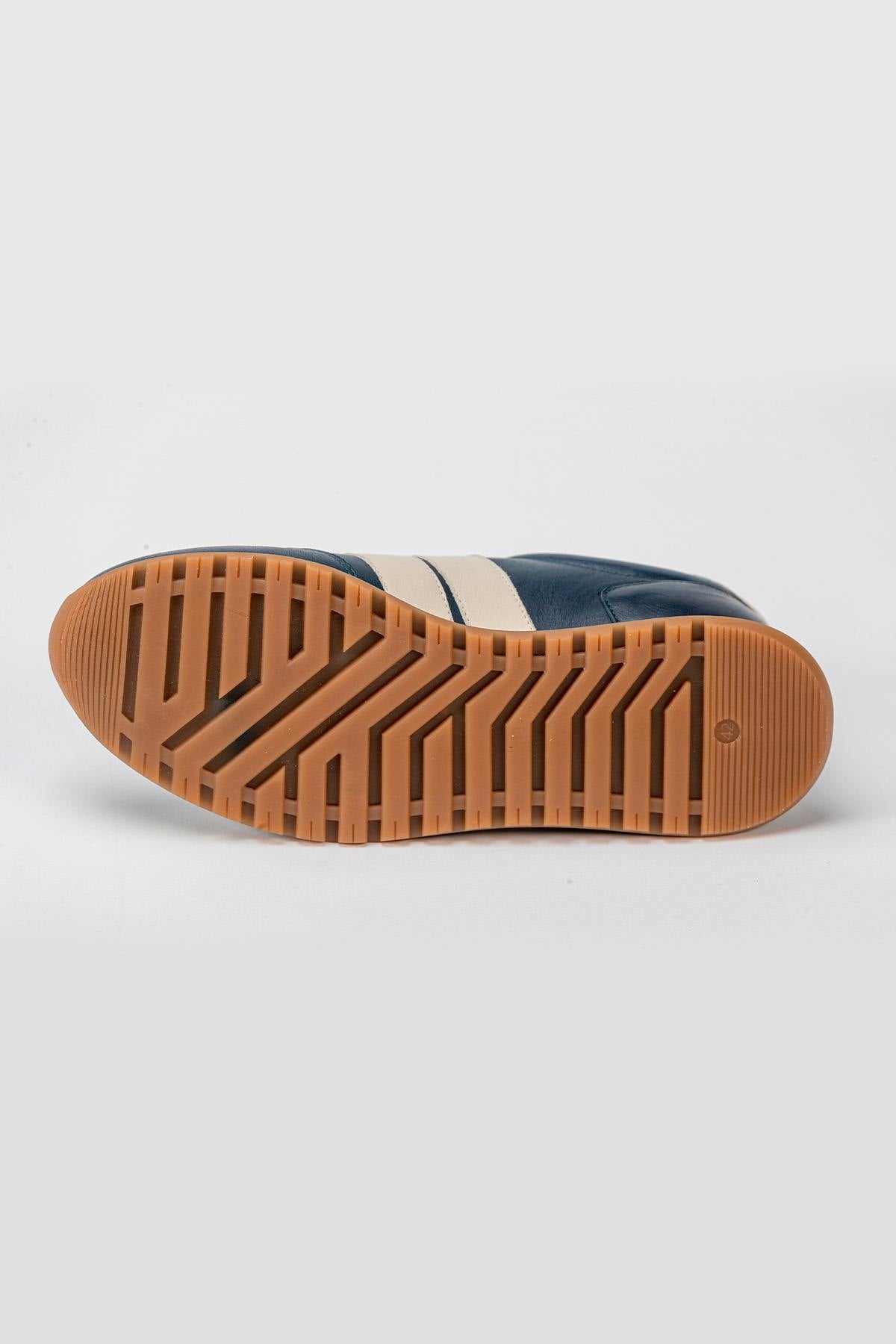 Shelby navy blue leather sneakers - Image n°6