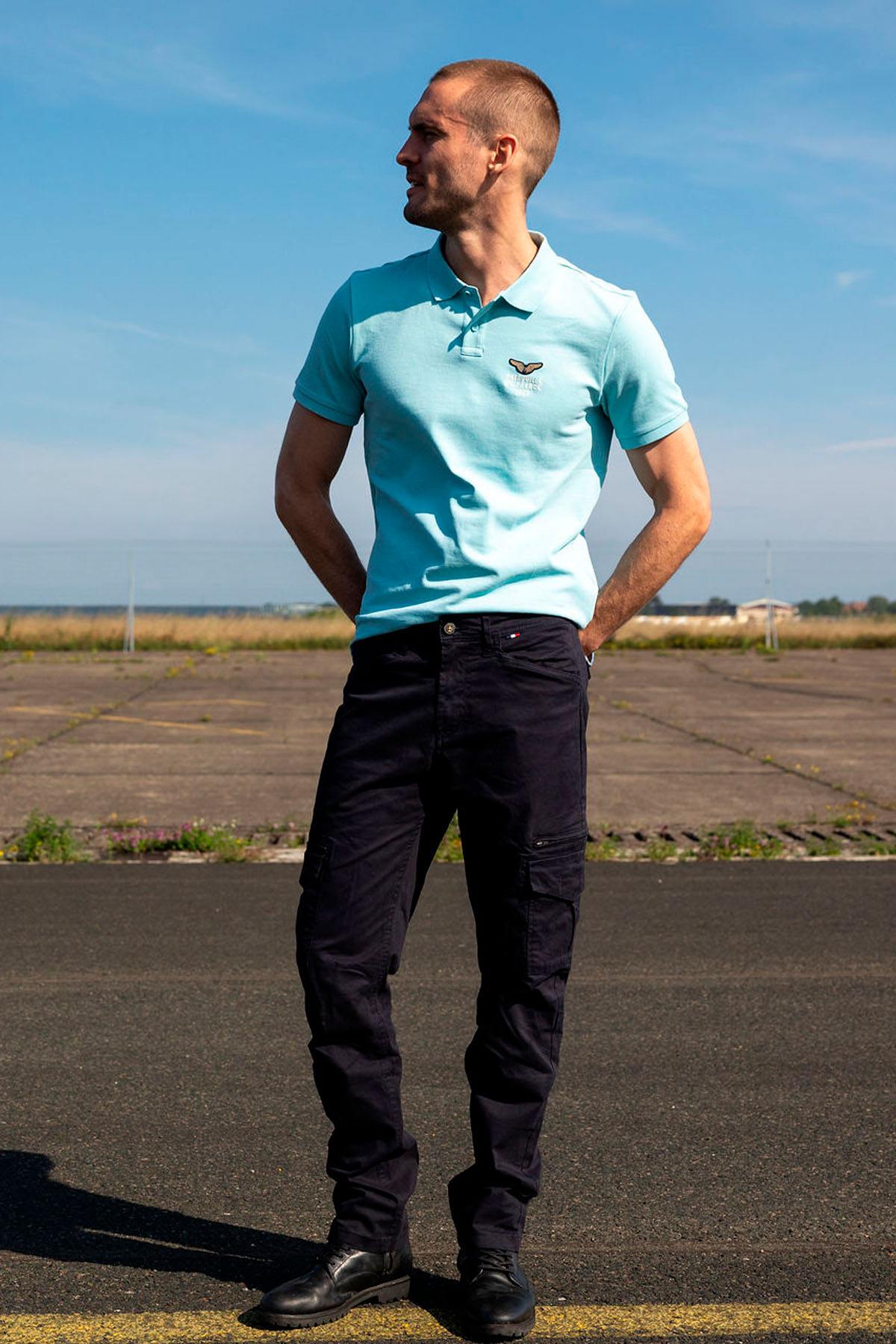 Sky blue cotton and polyester polo shirt Patrouille de France - Image n°3
