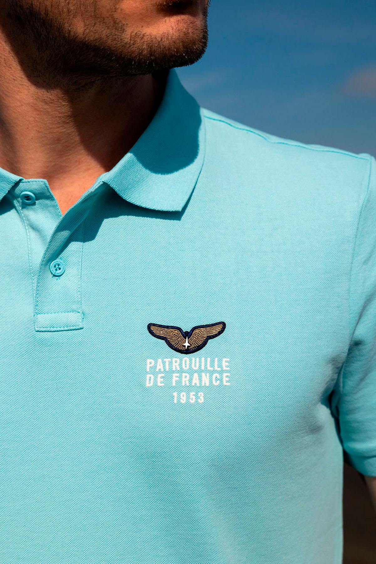 Sky blue cotton and polyester polo shirt Patrouille de France - Image n°4