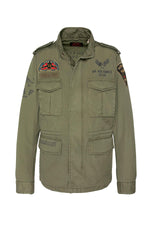 Military-style khaki textile jacket - Image n°1