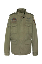 Military-style khaki textile jacket - Image n°4