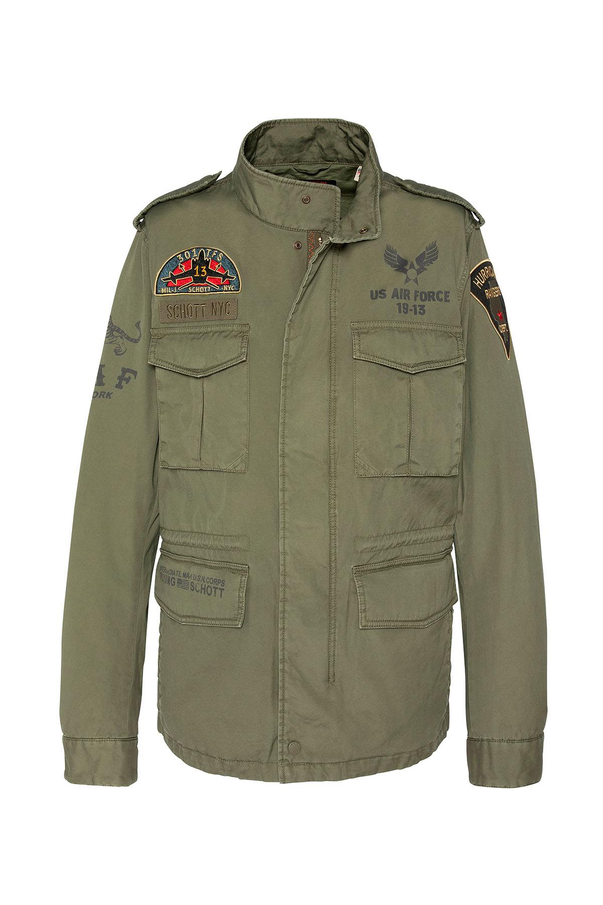 Military-style khaki textile jacket - Image n°11