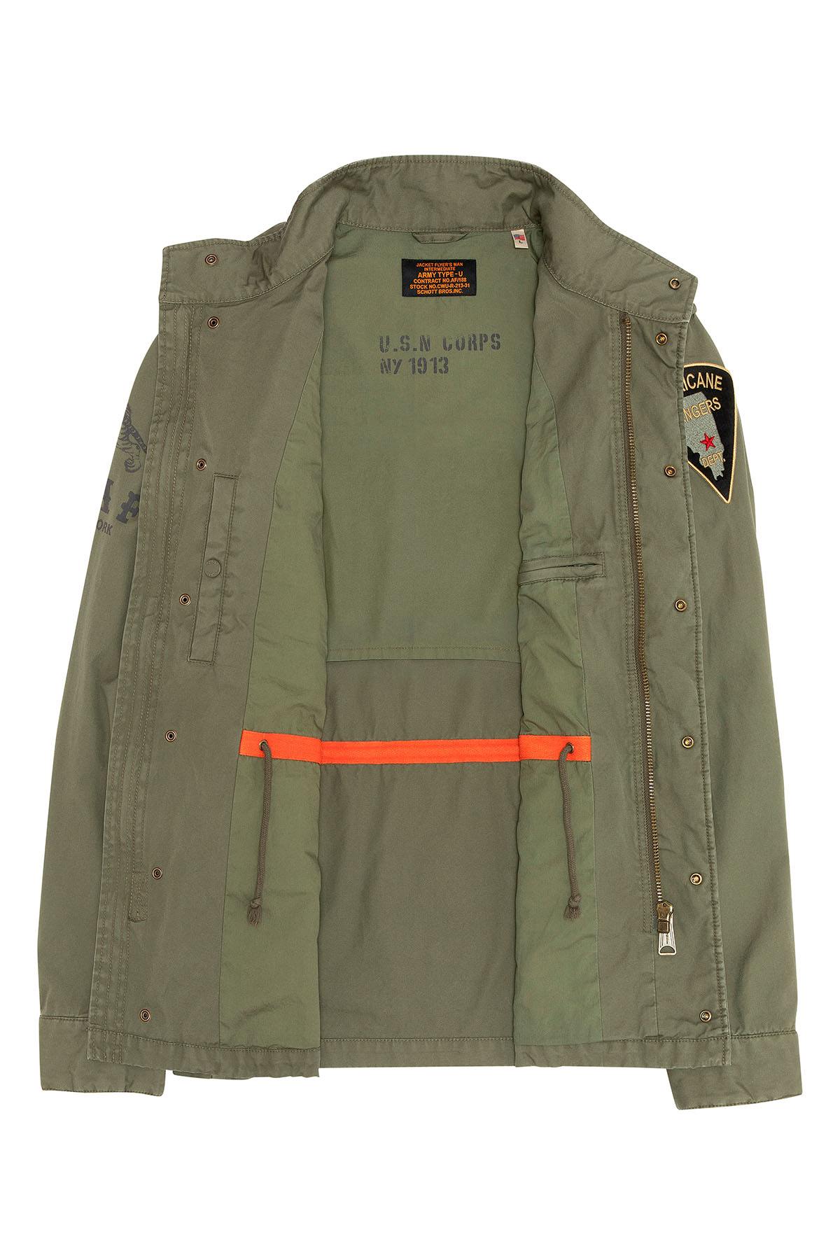 Military-style khaki textile jacket - Image n°13