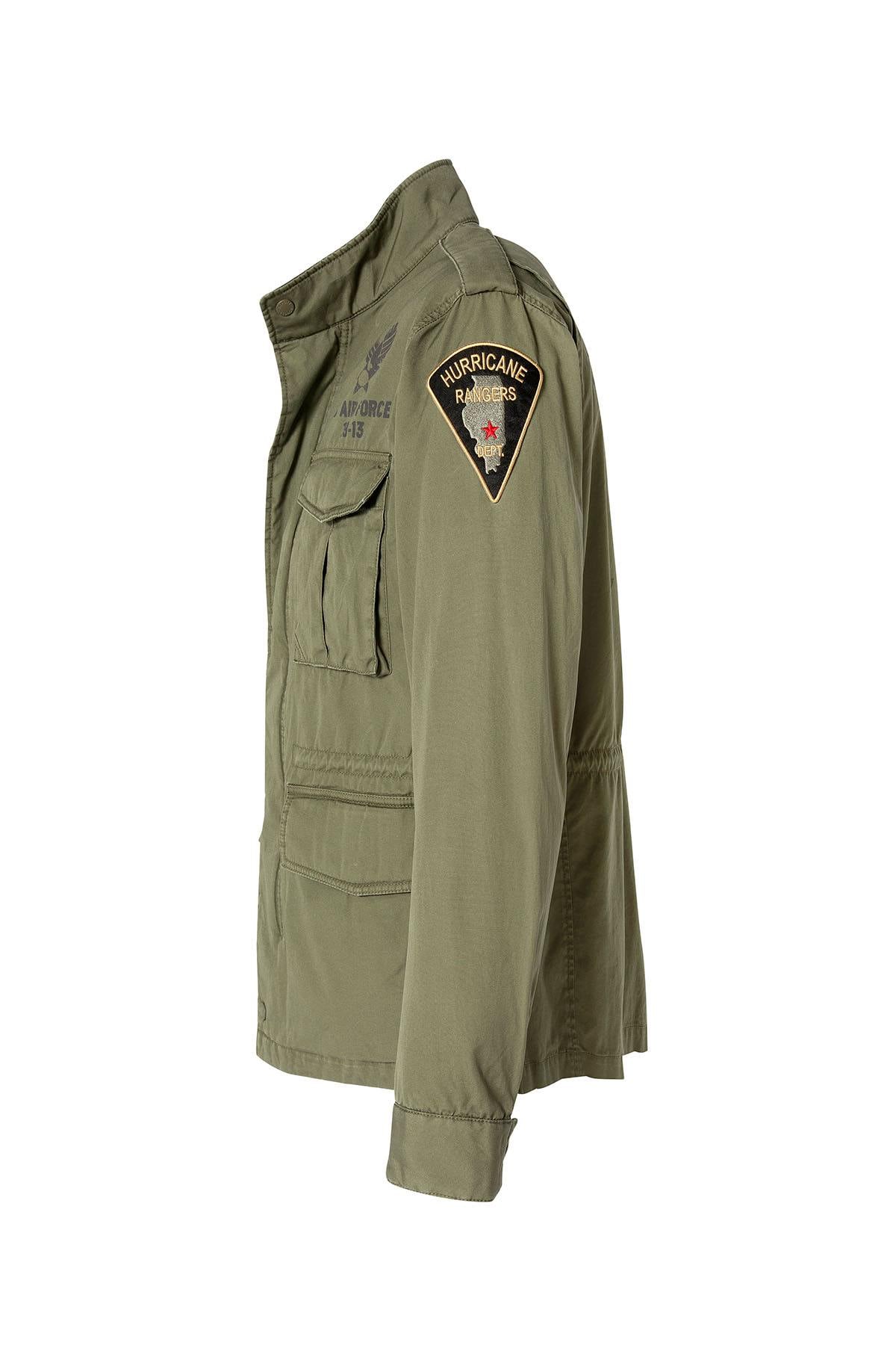Military-style khaki textile jacket - Image n°3