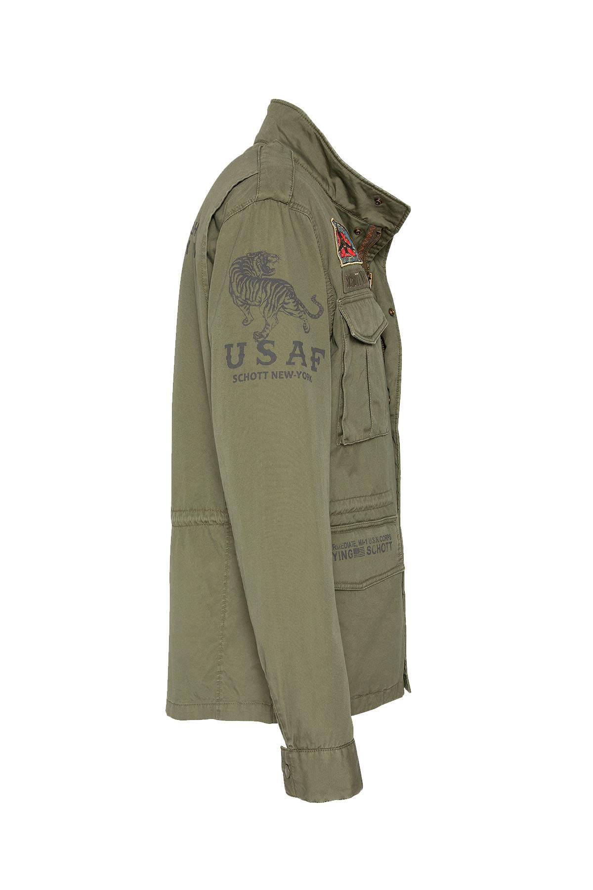 Military-style khaki textile jacket - Image n°5