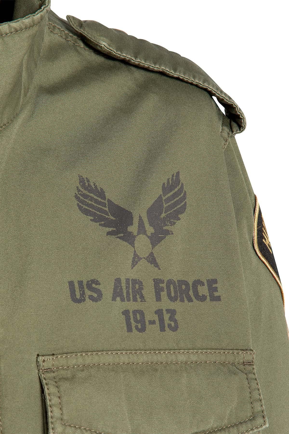 Military-style khaki textile jacket - Image n°8