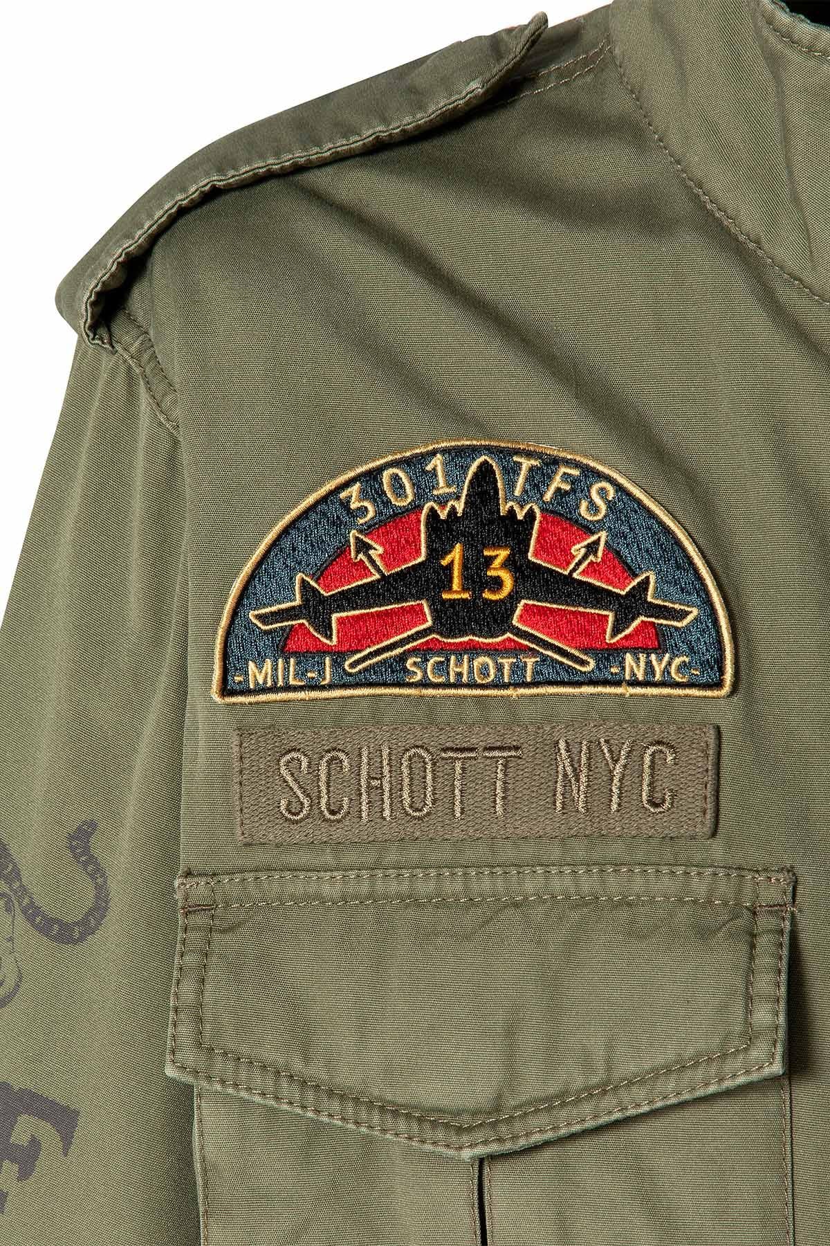 Military-style khaki textile jacket - Image n°7