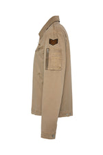 Taupe military-style textile jacket - Image n°5