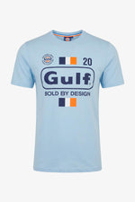 Light blue Gulf racing pattern t-shirt - Image n°1