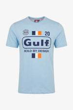 Light blue Gulf racing pattern t-shirt - Image n°1