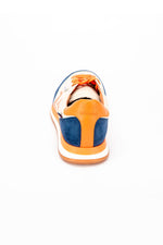 24h Le Mans leather sneakers in ecru, blue and orange - Image n°6