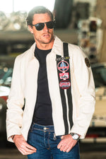 Off-white canvas jacket with Shelby patches - Image n°1