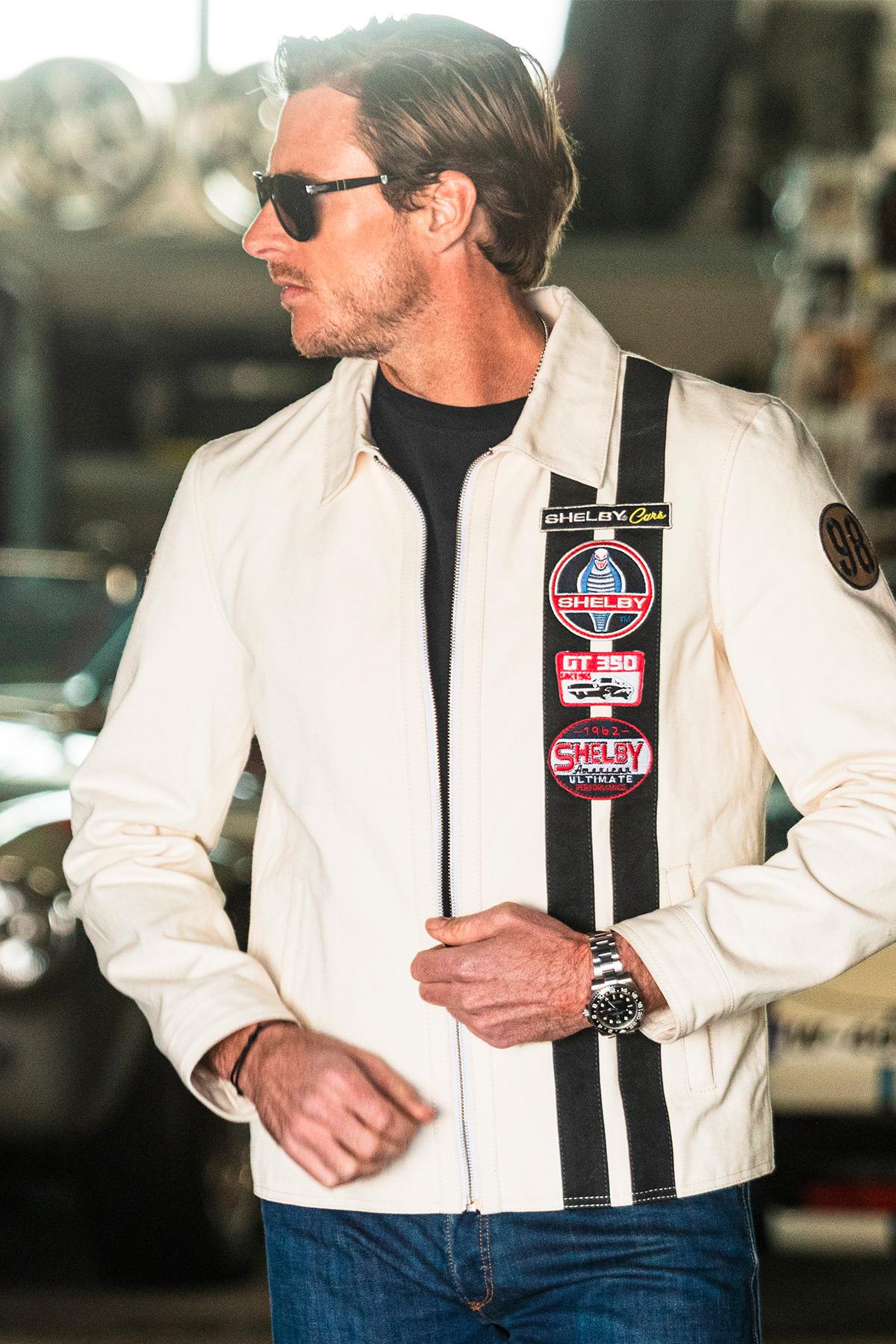 Off-white canvas jacket with Shelby patches - Image n°2