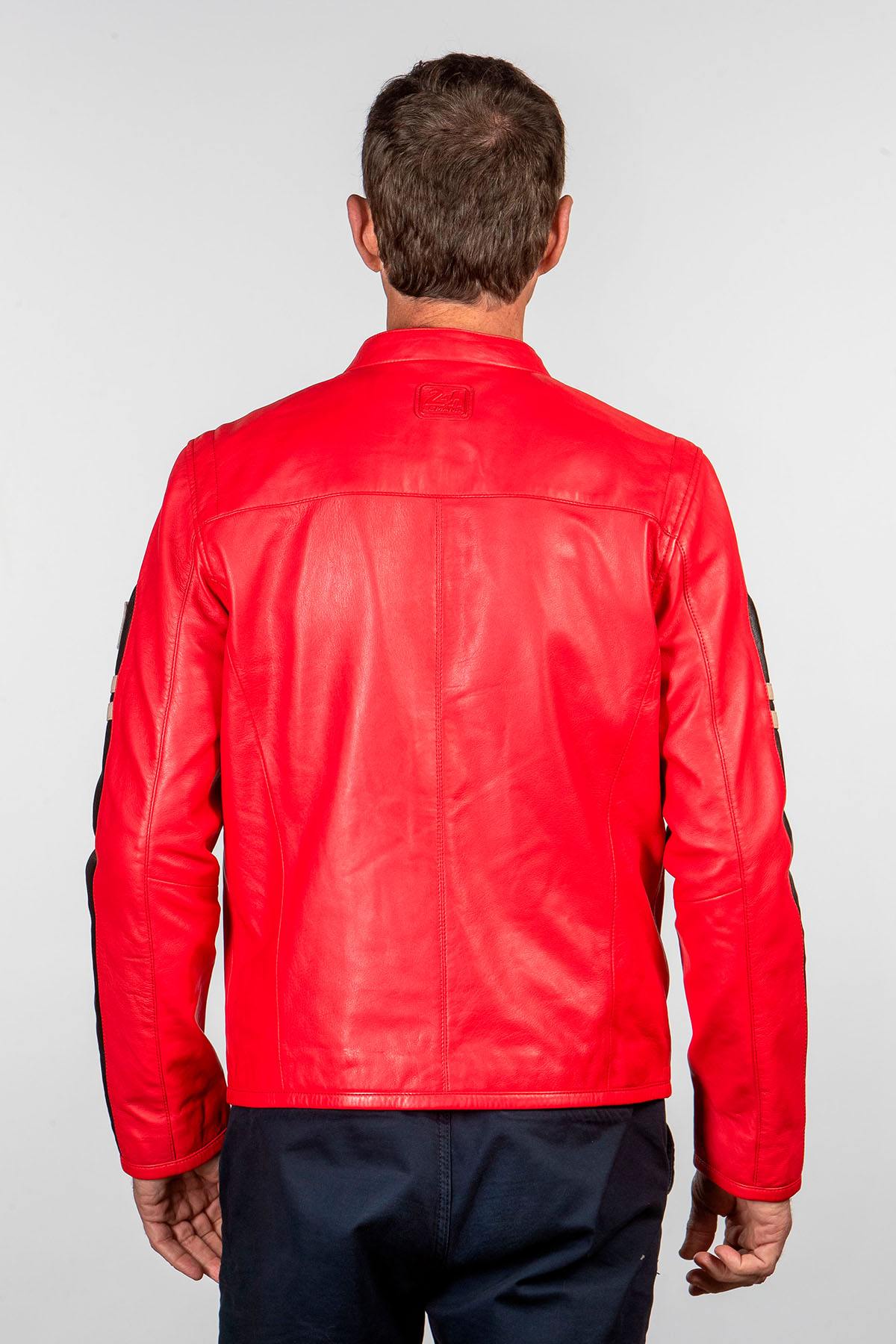 Red Steve McQueen leather jacket - Image n°3