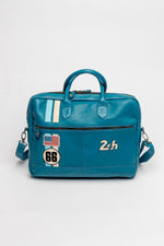 Mallard blue leather messenger bag - Image n°1