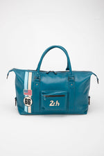 48-hour travel bag in blue mallard leather - Image n°1