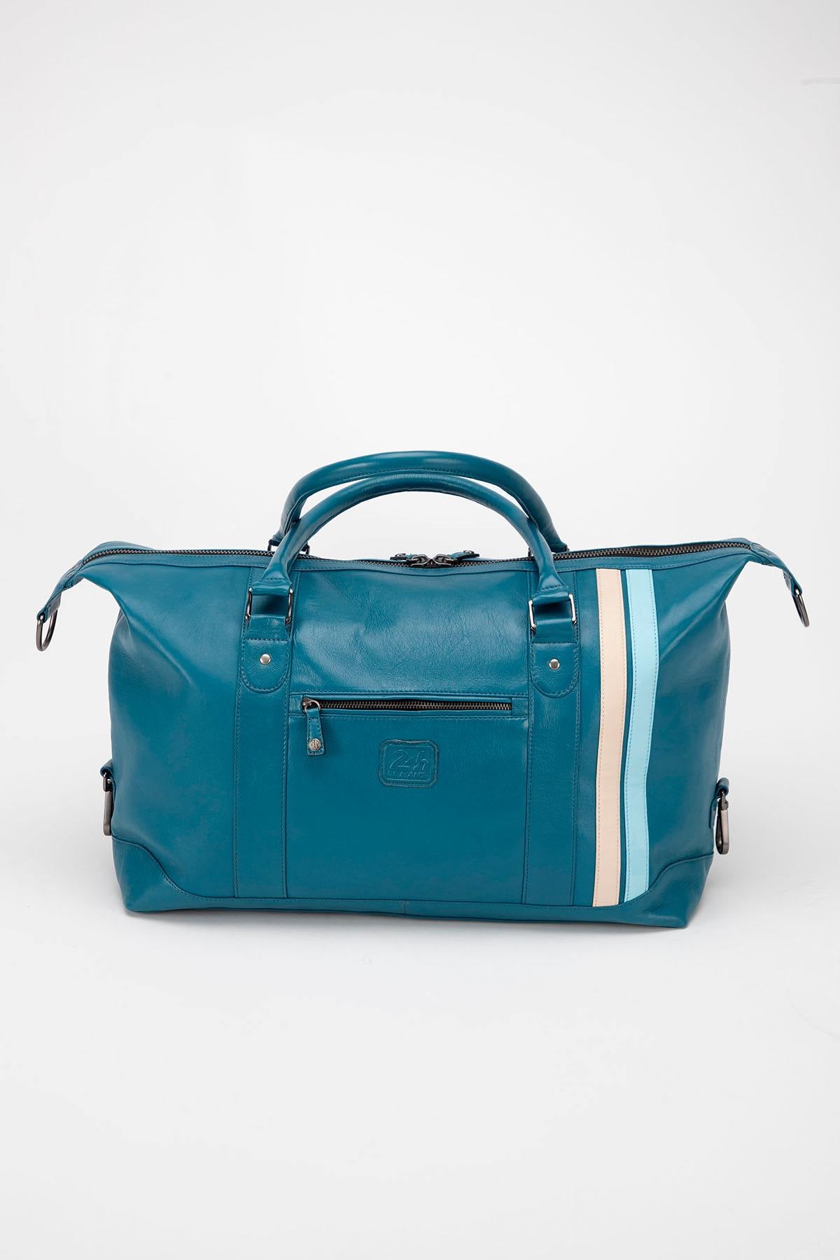 48-hour travel bag in blue mallard leather - Image n°2