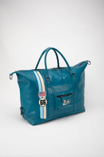 72-hour travel bag in blue mallard leather - Image n°3