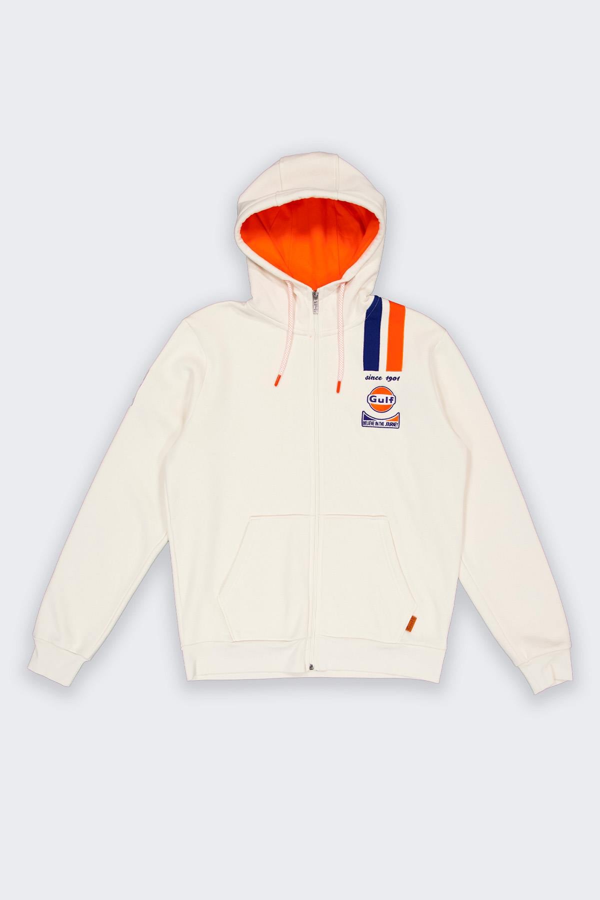Light blue Gulf racing zip-up hoodie - Image n°3