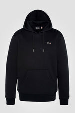 Black hooded sweatshirt with embroidered logo - Image n°1
