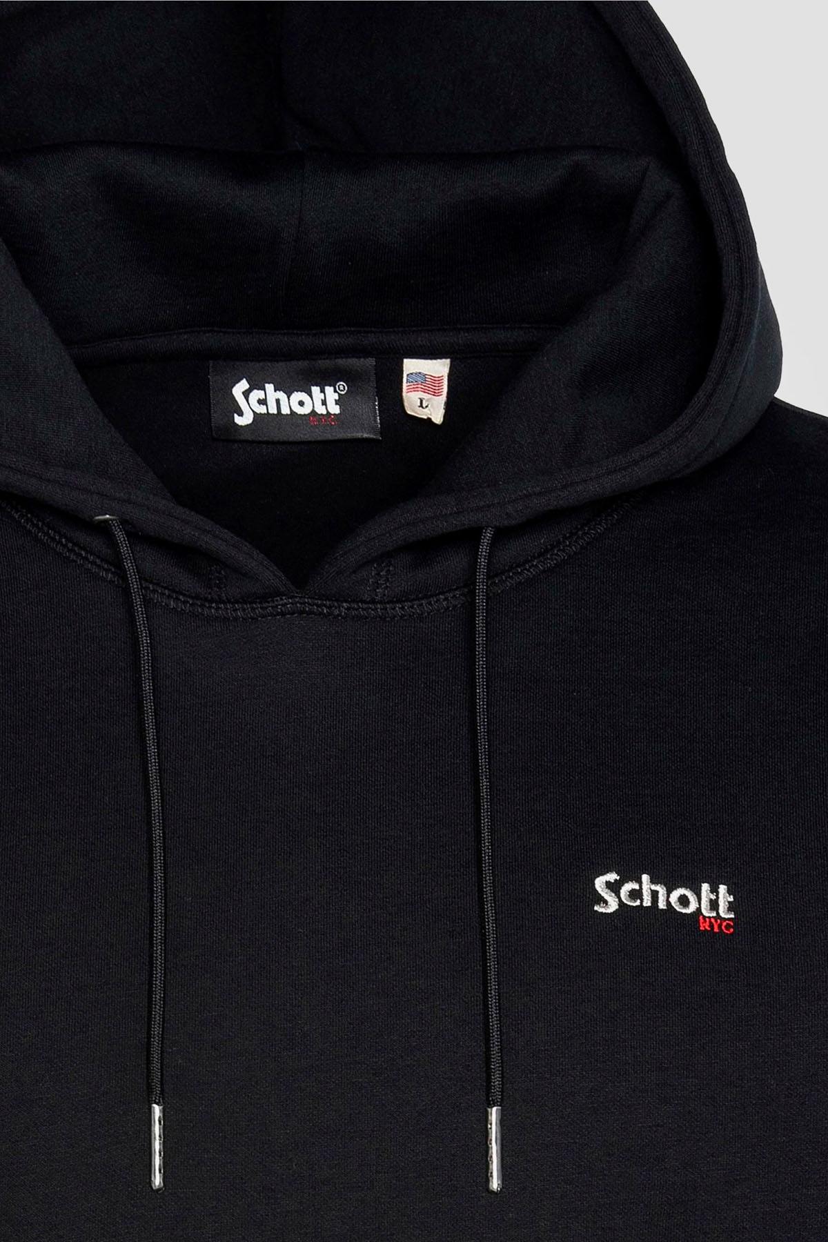 Black hooded sweatshirt with embroidered logo - Image n°3