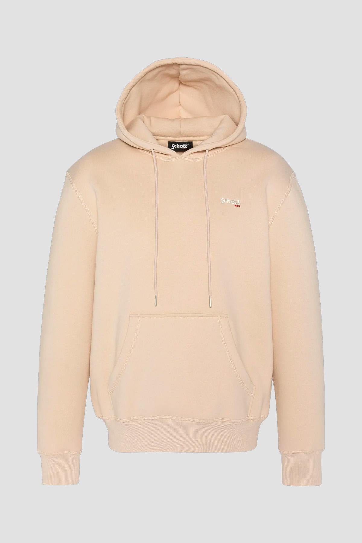Light beige hoodie with embroidered logo - Image n°1