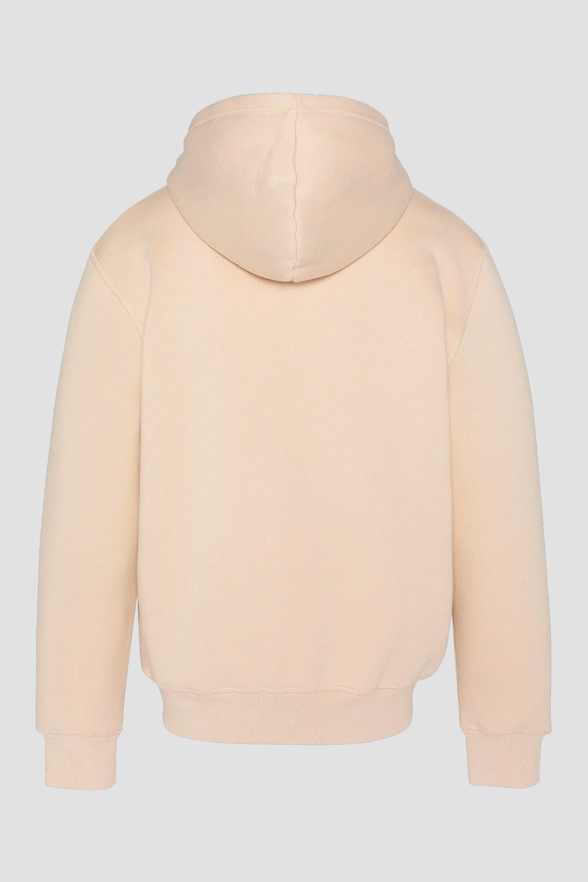 Light beige hoodie with embroidered logo - Image n°2
