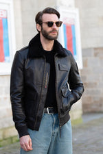 Patrouille de France brown leather aviator jacket - Image n°7