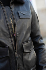 Patrouille de France brown leather aviator jacket - Image n°5