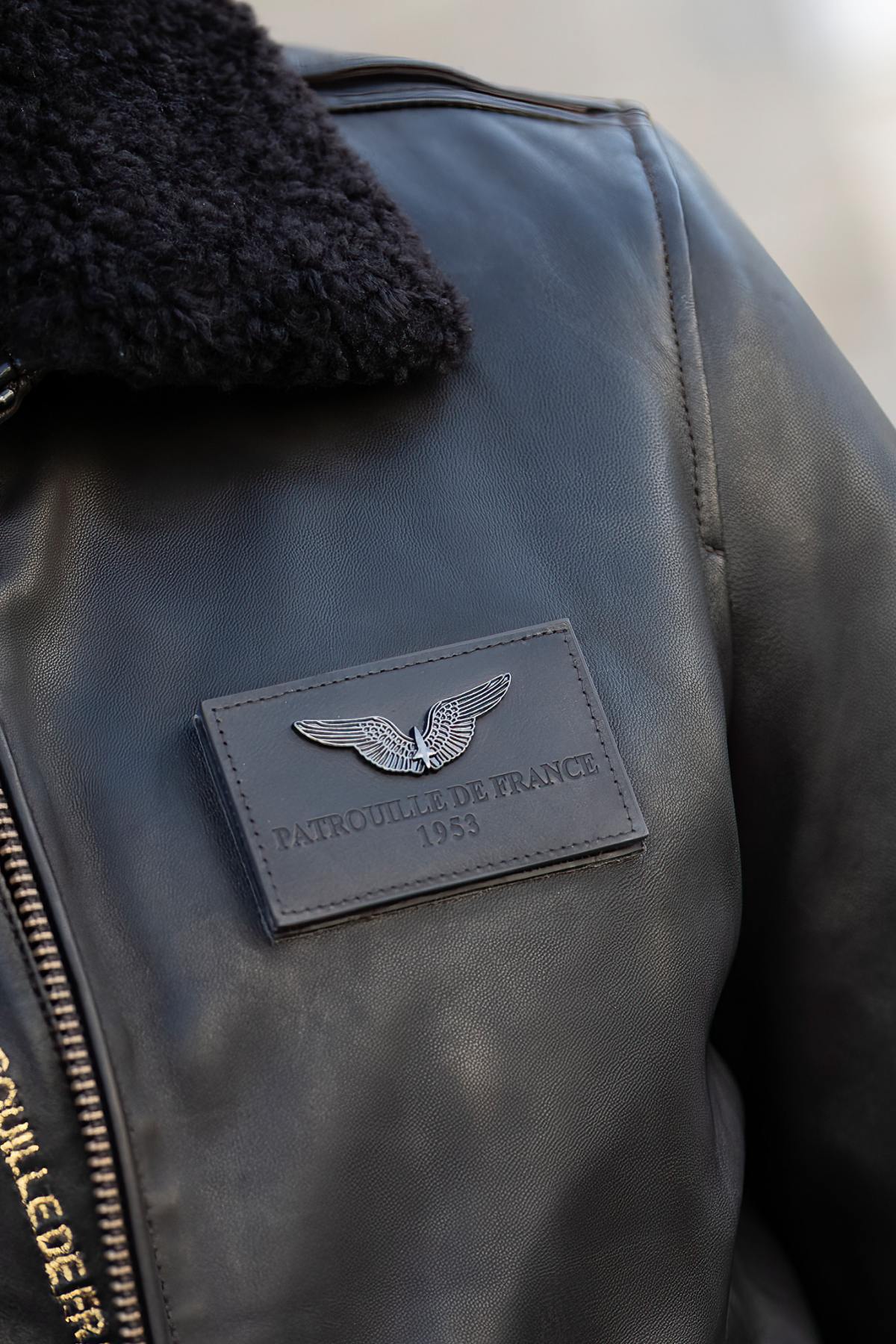 Patrouille de France brown leather aviator jacket - Image n°8