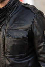 Brown multi-pocket leather jacket of the Patrouille de France - Image n°6