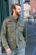 Military-style khaki textile jacket - Image n°6